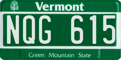 VT license plate NQG615