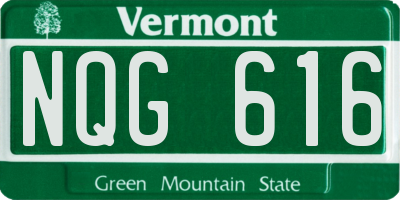 VT license plate NQG616