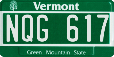 VT license plate NQG617