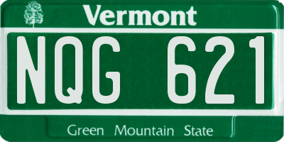 VT license plate NQG621