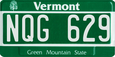 VT license plate NQG629