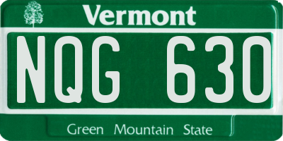 VT license plate NQG630
