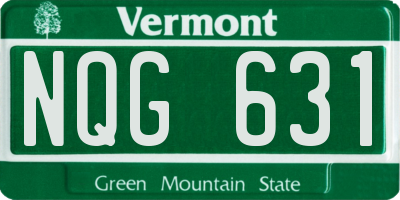 VT license plate NQG631