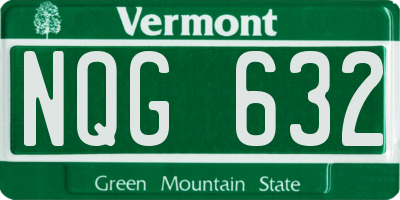 VT license plate NQG632