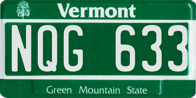 VT license plate NQG633