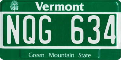 VT license plate NQG634