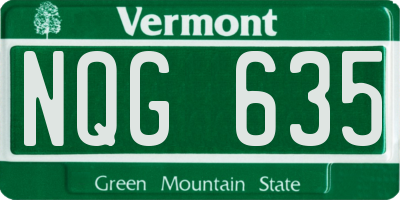 VT license plate NQG635