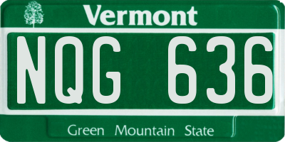 VT license plate NQG636