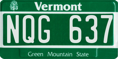 VT license plate NQG637