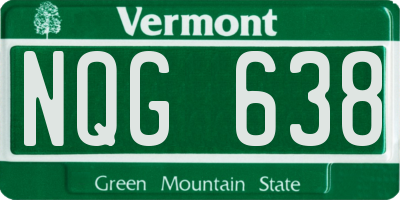 VT license plate NQG638