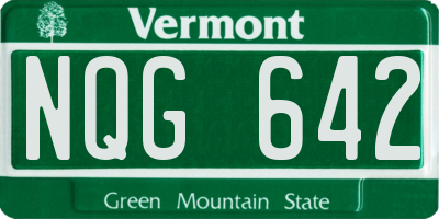 VT license plate NQG642