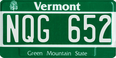 VT license plate NQG652