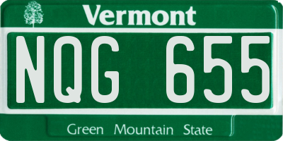 VT license plate NQG655