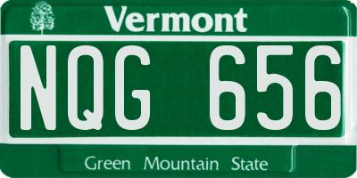 VT license plate NQG656