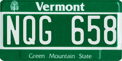 VT license plate NQG658