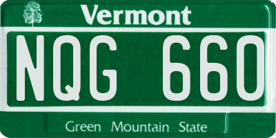 VT license plate NQG660