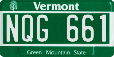VT license plate NQG661
