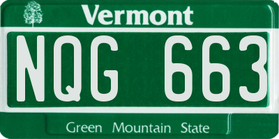 VT license plate NQG663