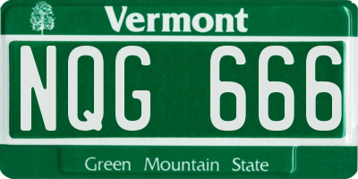 VT license plate NQG666