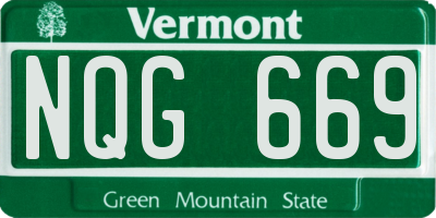 VT license plate NQG669