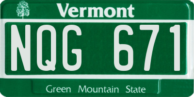 VT license plate NQG671