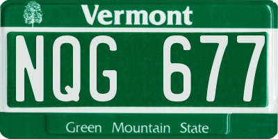 VT license plate NQG677