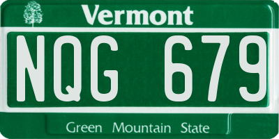VT license plate NQG679
