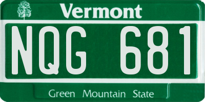 VT license plate NQG681