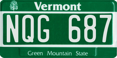 VT license plate NQG687