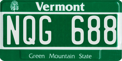 VT license plate NQG688
