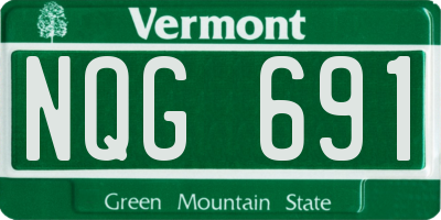VT license plate NQG691