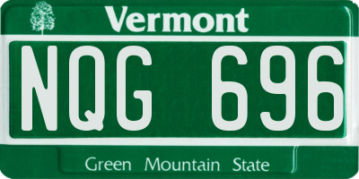VT license plate NQG696
