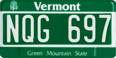 VT license plate NQG697