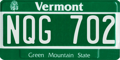 VT license plate NQG702