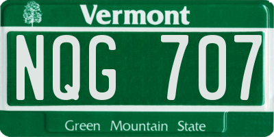VT license plate NQG707