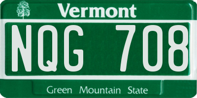 VT license plate NQG708