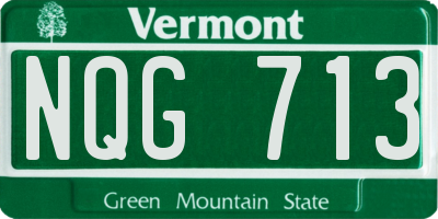VT license plate NQG713