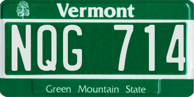 VT license plate NQG714