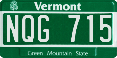 VT license plate NQG715