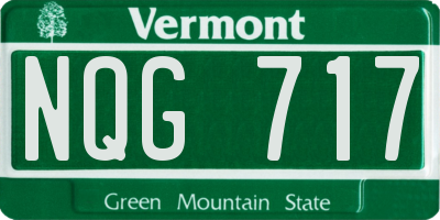VT license plate NQG717