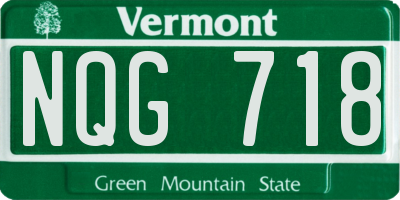 VT license plate NQG718