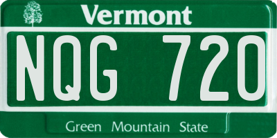 VT license plate NQG720