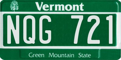 VT license plate NQG721