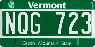 VT license plate NQG723