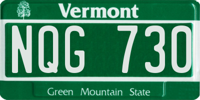 VT license plate NQG730