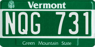 VT license plate NQG731