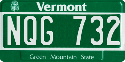 VT license plate NQG732