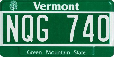 VT license plate NQG740