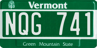 VT license plate NQG741
