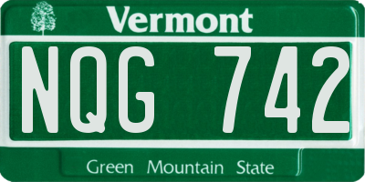 VT license plate NQG742